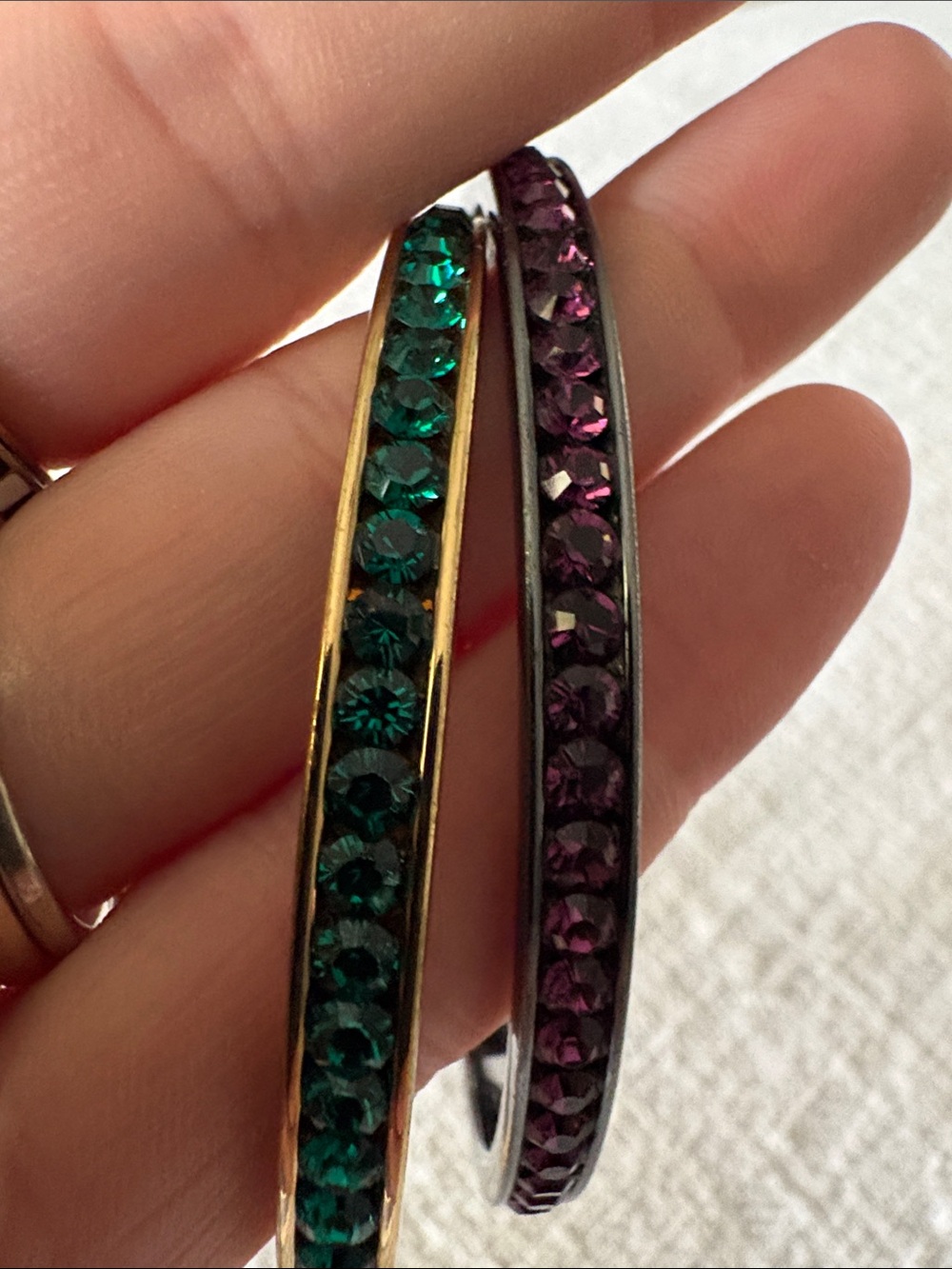 Coach Purple/Green Rhinestone Bangle Bundle - Picture 2 of 5